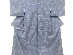 リサイクル　幾何学模様織り出し本場泥大島紬着物(5マルキ)